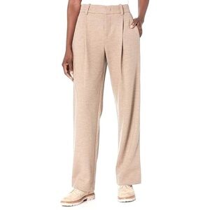 Vince Pleated Wide Leg Wool Trousers, Birch, Size 12
